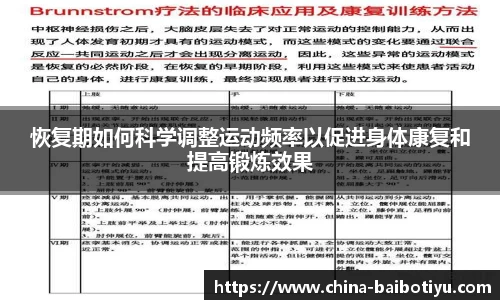 恢复期如何科学调整运动频率以促进身体康复和提高锻炼效果